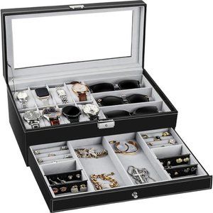 Watch Box Watch Case Jewelry Organizer Holder Jewelry DisplayBox Case Sunglasses